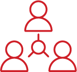 Icon showing a team working together