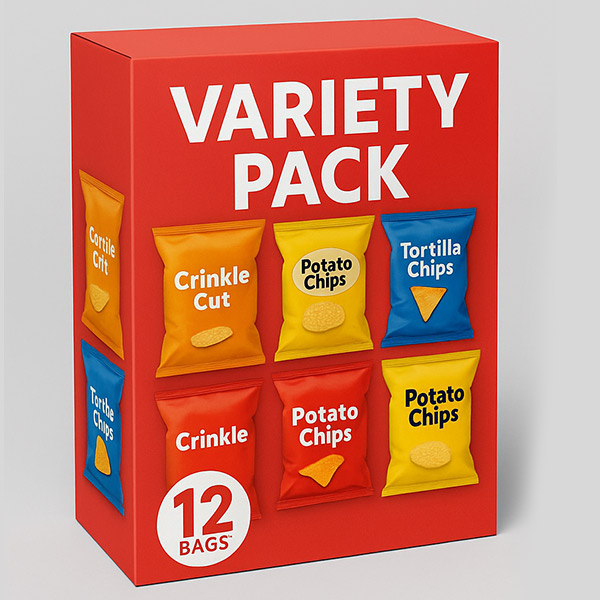 variety pack snack food multipack 12 count retail packaging
